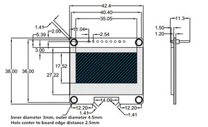 1,54 Zoll weißes OLED-Anzeige modul 128x64 SPI-Schnitts telle OLED-Bildschirm platine 3,3-5V UART für Arduino Diy Kit