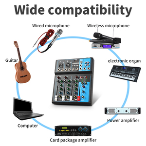 F04 profesyonel küçük Mini 4-channel USB Blueteeth MP3 dj denetleyici USB ses ses mikseri - Product Image 5