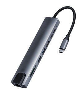 Nuovo tipo C Hub Ethernet Rj45 c Hub usb3. 1 4k Vga PD ricarica 8 in 1 Hub Usb 3.0 per Computer telefono PC - Product Image 2