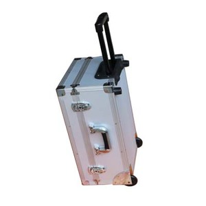 移动式商务箱铝制手提箱带锁滚动轮式便携式文件箱 - Product Image 1
