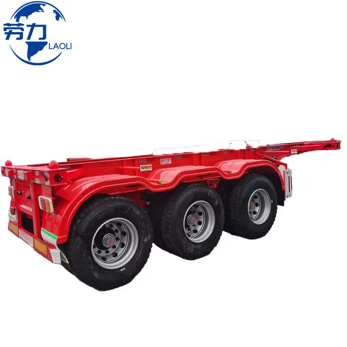 Tri axle 20ft 40ft shipping container chassis trailer skeleton semi trailer for sale