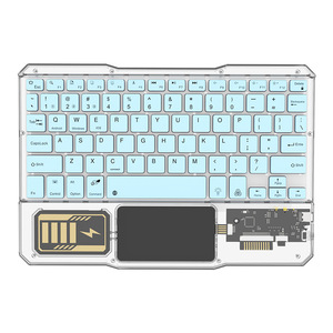 Teclado inalámbrico de gradiente de tableta multidispositivo universal Teclado silencioso transparente luminoso portátil ligero - Product Image 3