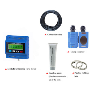 ขนาดเล็กแบบพกพา CLAMP ON Meter สําหรับน้ําจอแสดงผล LCD 4-20ma PULSE รีเลย์เอาต์พุตเครื่องวัดการไหลอัลตราโซนิก - Product Image 4
