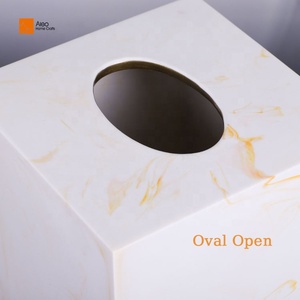 Rắn kem đá cẩm thạch nhựa Khăn ăn mô hộp với tùy chỉnh container bìa cho bàn ăn và phòng khách sạn tiện nghi - Product Image 3