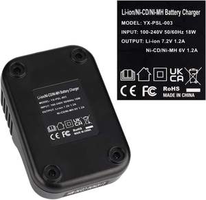 Paslode 7.2Vリチウムイオン用2in1充電器902600900476902667および6VNi-CD/Ni-MHバッテリー404400900420B20720急速充電 - Product Image 2