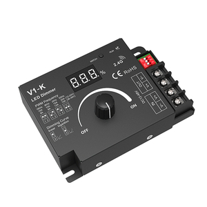 V1-K Skydance 20A 1 canale 12V 24V 36V 48VDC 240W-960W rotativo RF 2.4G controller led a singolo colore con display numerico digitale - Product Image 1