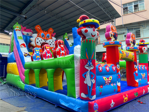 カスタムメイドの大きなインフレータブル楽しい都市、インフレータブル遊園地、子供用スライド付きの弾力のある城 - Product Image 3