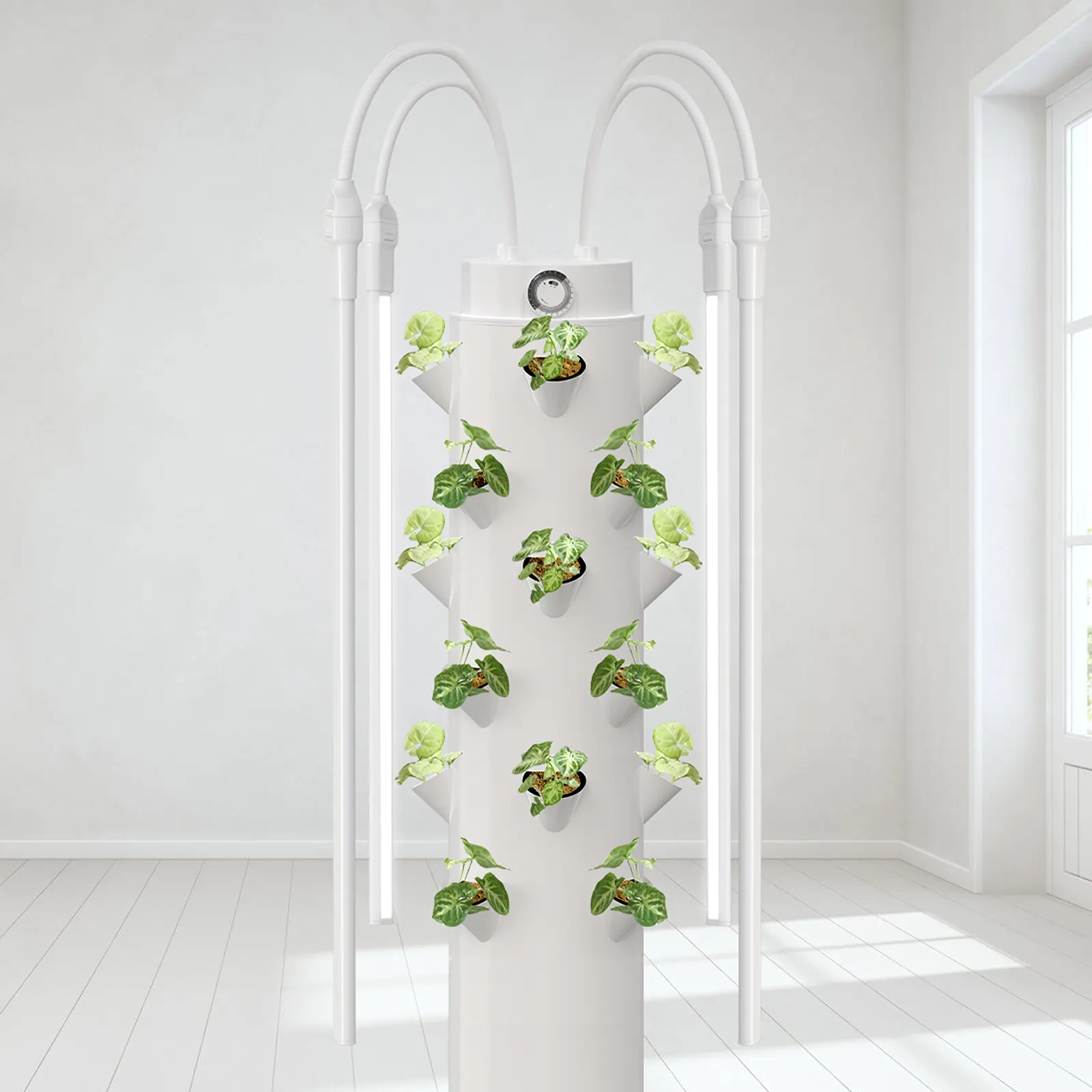 Sistema de crecimiento de torre Vertical, luz LED para cultivo