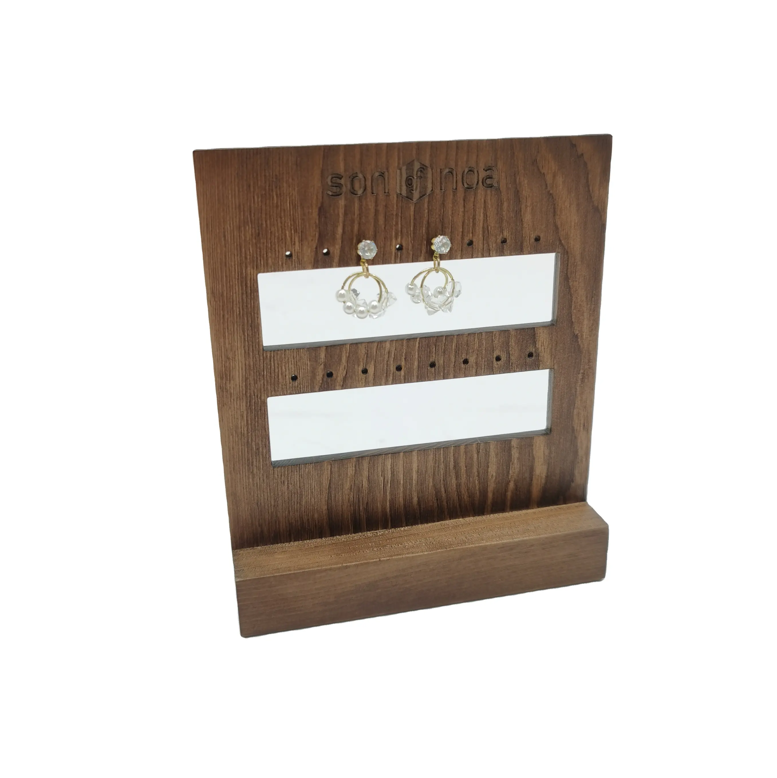 Cases & Displays Solid Wood Jewelry Storage Holder Earring Display Stand