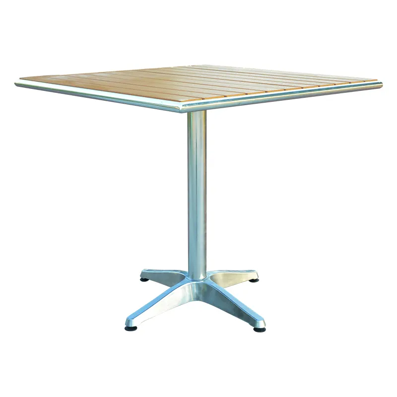 Товары на заказ, мебель для столовой, квадратный антикоррозийный алюминиевый деревянный стол для отдыха