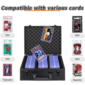 Alüminyum çerçeve spor döşeme kart durumda <span class=keywords><strong>3</strong></span> satır kademeli kart depolama için PSA/BGS, EVA köpük Metal ticaret kartı kutusu - Product Image 2