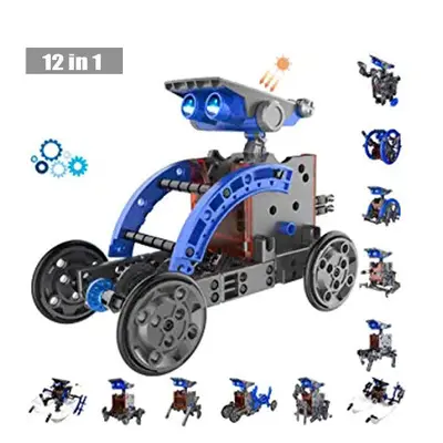 Solar Robot Kit 12-In-1 Kit Robot STEM Sains Mainan untuk Anak-anak Set Bangunan Sains Hadiah untuk Anak Laki-laki Perempuan Siswa Remaja