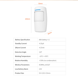 Staniot PR100 Drahtloser Infrarot detektor 433MHz Bewegungs sensor für das Alarmsystem für die Sicherheit zu Hause - Product Image 5
