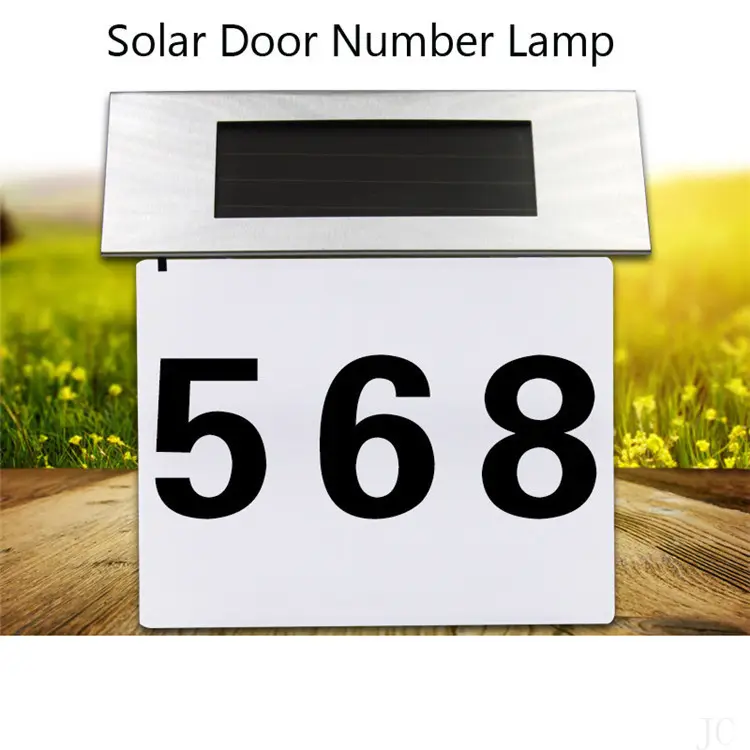 Numéro de maison solaire Led, panneau lumineux, Plaque d'adresse pour portières, boîte à lettres étanche, jardin et rue
