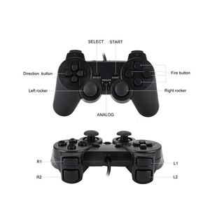 คู่สั่นสะเทือนควบคุมแบบมีสายสำหรับ PS2เกมแพดเล่นเกมจอยสติ๊กสำหรับ PS2 Joypad ควบคุม Manette - Product Image 4