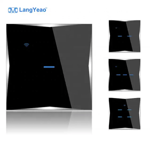 LangYeao Tuya Smart Home 1/2/3/4 Gang Panel de vidrio WiFi pantalla táctil interruptores luz de pared interruptor inteligente Alexa Control remoto