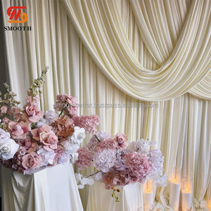 גודל חלק מותאם אישית וצבעים משי חתונה רקע וילון חתונה drapery תפאורה תפאורה - Product Image 6