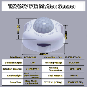 Endüktif teknoloji ile açık LED ışık dedektör anahtarı 120 ° kızılötesi hareket sensörü - Product Image 3