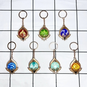 游戏Genshin Impact Vision Cosplay Xiao Kazuha Venti钥匙扣夜光7元素武器眼原神钥匙扣配件 - Product Image 3