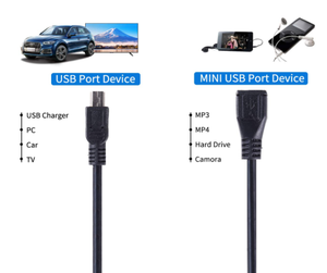USB 2.0 Mini B 5-Pin erkek mikro dişi Charing & Sync adaptörü kablo kordonu otomobil için kullanılan veri kaydedici Mini USB P - Product Image 5