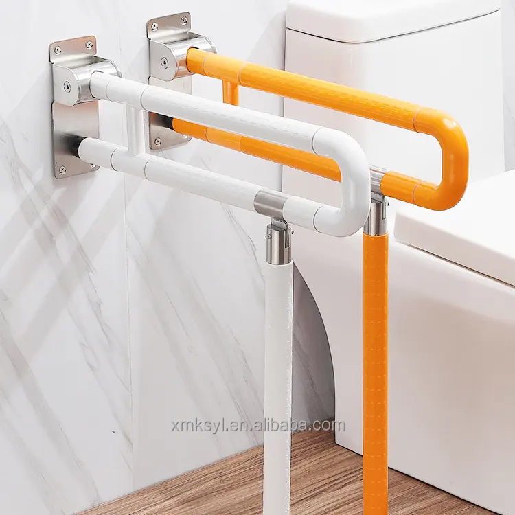 Accoudoir ABS en acier inoxydable Assistance antidérapante pour personnes âgées Poignée de salle de bain Rampes de sécurité pliables Barres d'appui pour toilettes pour handicapés