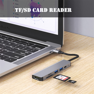 6 in 1 <strong>USB</strong> Type C Hub Adapter with 4K HDMI Multiport Card Reader USB3.0 TF PD SD Reader All in One for <strong>PC</strong> Computer Accessories - Product Image 4