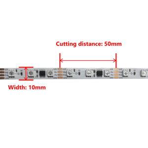 4 провода 5 м 12 В IC16703 RGB Светодиодные полосы 5050 SMD адресуемые 60 светодиодов/м Светодиодные пиксели 1 Ic управление 3 светодиодами 16703 IP67 белый черный PCB - Product Image 3