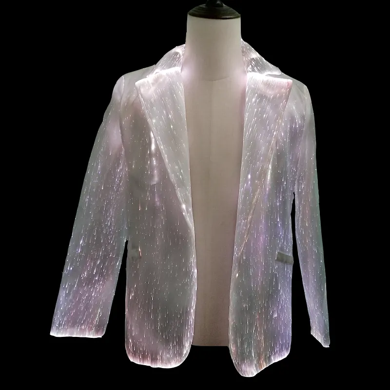 Fabbrica originale Mzg realizzato in giacca luminosa a Led utilizzando tessuto in fibra ottica Pmma End Glow