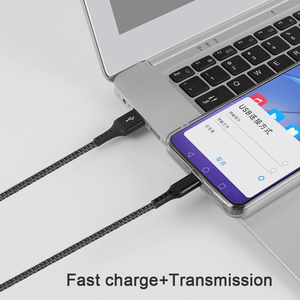 2024新设计usb电缆黑色2.4A usb至c 12w快速充电尼龙迷你usb c型数据线 - Product Image 5