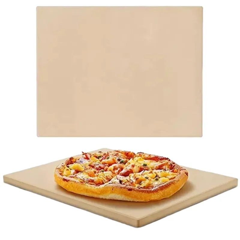 Piedra para hornear Pizza resistente a los golpes, piedra para horno y parrilla, 15x12 pulgadas, rectangular, resistente, al por mayor