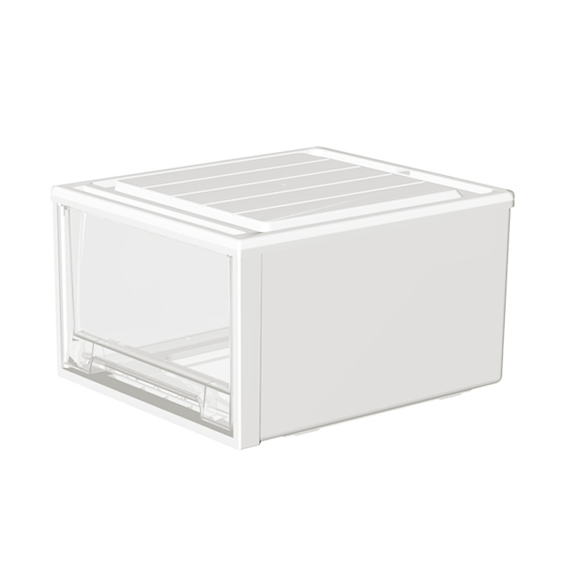 Tiroir transparent à cadre blanc