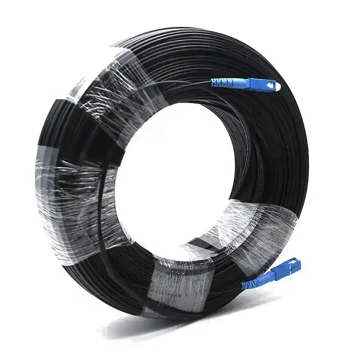 OPTICTIMES 100M 200M EXTÉRIEUR PRE CONNECTÉ SC APC UPC SM G657A CÂBLE PLAT À 1 CŒUR FIBRE OPTIQUE FTTH DROP PATCH CORD