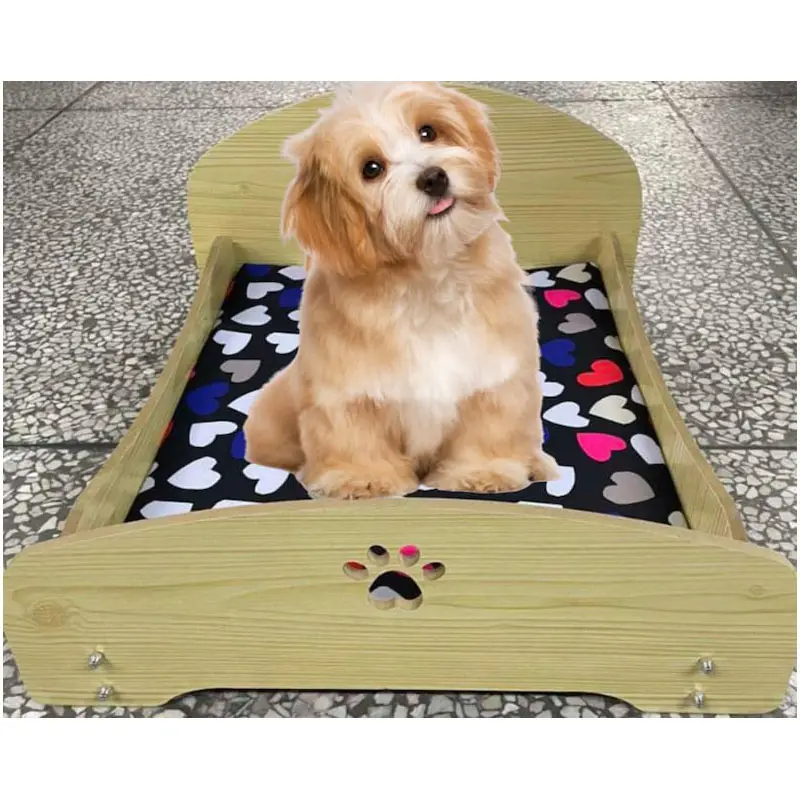 사육장 사계절 유니버설 애완 동물 침대 나무 벨벳 린넨과 나일론의 작은 개를위한 간단한 공주 디자인