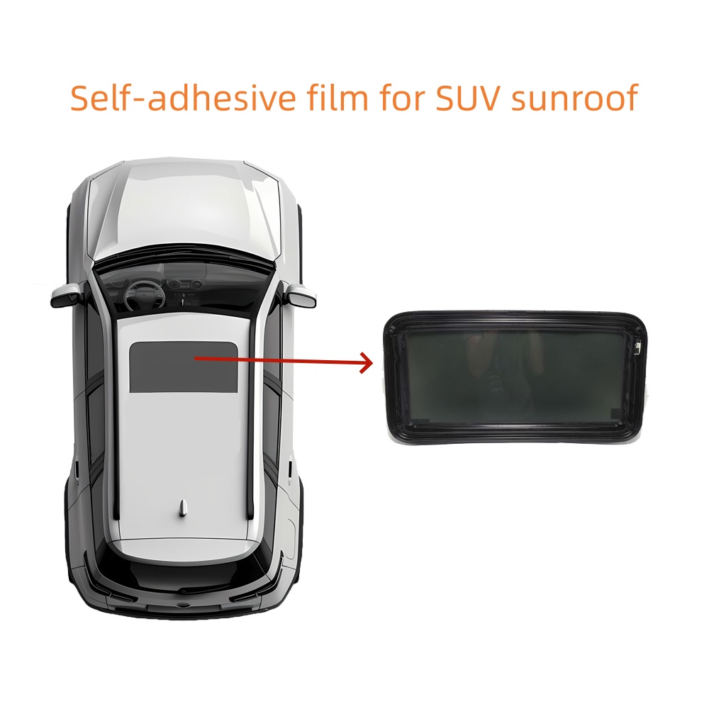 Film autocollant noir pour toit ouvrant SUV : 80*80 cm