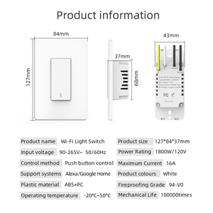 LangYeao WiFi Smart Wall Switch Large Face Cover Push-Button Control Neutral Wire ABS PC Mobile APP <strong>Remote</strong> Control US <strong>AU</strong> - Product Image 5