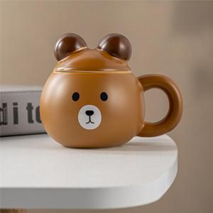 Büyük kapasiteli kupa Panda fincan yaratıcı kahve fincanı büyük kulaklar ayı seramik fincan - Product Image 4
