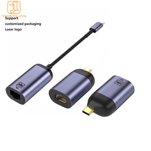 Type-C到RJ45转换器usb-c公到局域网母插头适配器，用于笔记本电脑USB到网卡无驱动器网络 - Product Image 1