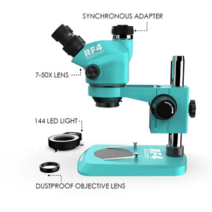 Microscopio RF4 RF7050TV Microscopio trinocular digital 7x-50x 144 Luz LED ajustable a prueba de polvo Lente ocular Ocular PCB SMD IC - Product Image 6
