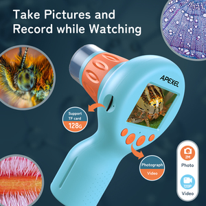 2024 Apexel Novo Molde Microscópio <span class=keywords><strong>Digital</strong></span> 1080P Ajustável Casa Escola Biologia Educacional Crianças Observação Zoom Microscópio Câmera