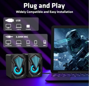 Hot Selling Mini USB Port Laptop Gaming Speaker New Design with RGB LED <strong>Lights</strong> Direct Current Power <strong>Source</strong> - Product Image 3