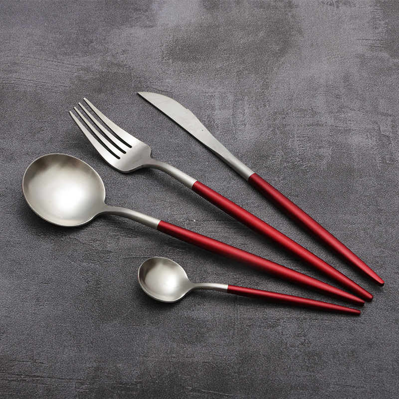silver+red handle