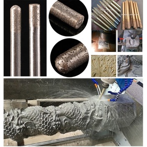 Düz tabanlı sinterlenmiş elmas kesim aracı taş kesici CNC elmas End değirmen taşı kesme yönlendirici ucu gravür - Product Image 6