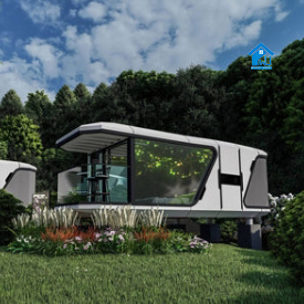 Structure de cadre en acier préfabriquée de maison de capsule spatiale de luxe 11.5 et matériel de panneau "sandwich" pour la station touristique de magasin ou chez l'habitant - Product Image 2