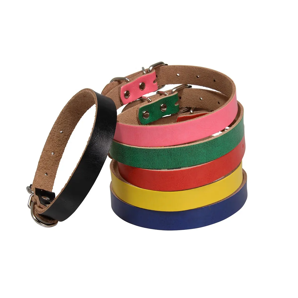 2022 wholesale leather pet collar pets accessories fancy rolled dog collars