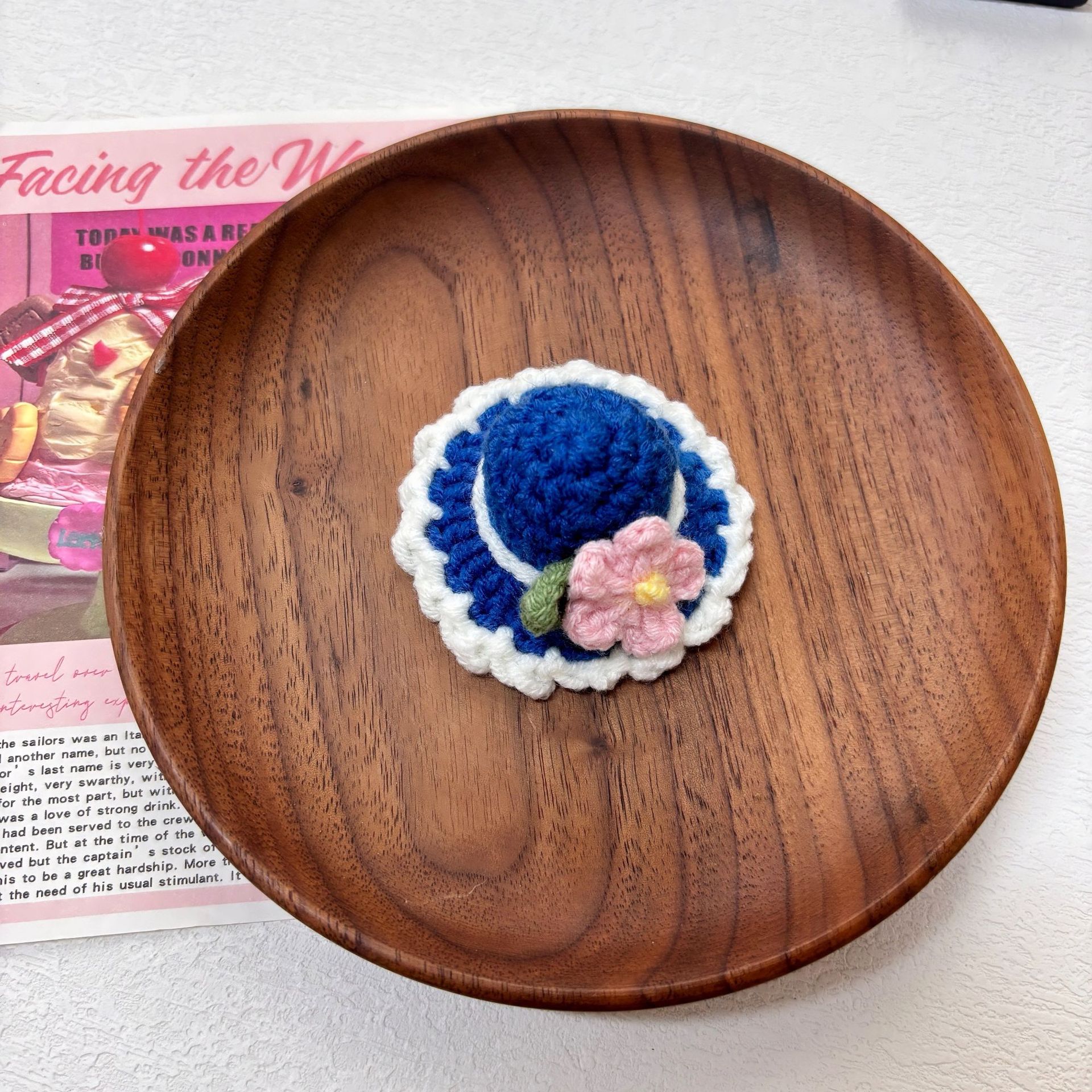 Blue flower sunshade hat