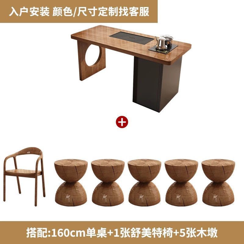 Bestselling imported pine 1.6m table and Shumeite wooden stools *5