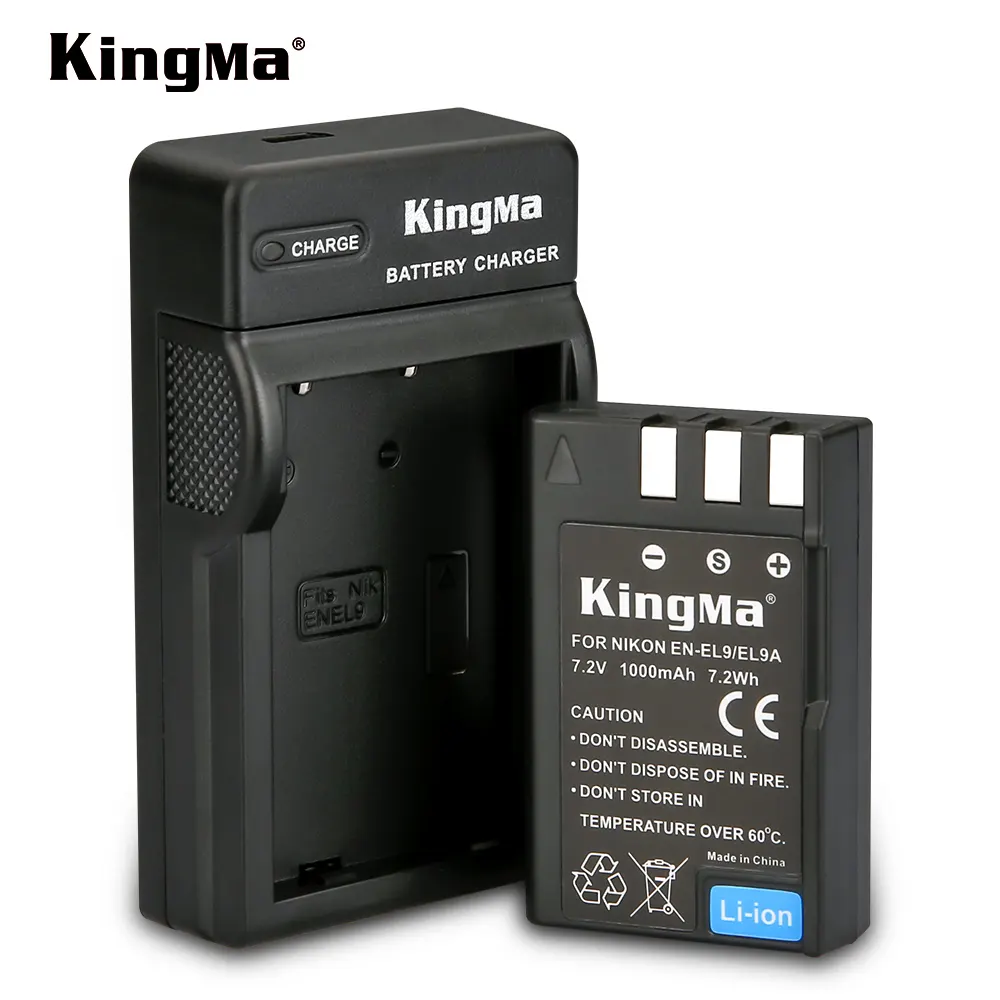Kingma-EN-EL9 Battery Kit Full Decoded Rechargeable Lithium Battery And Portable Micro USB Charger For Nikon D5000 D3000 D60