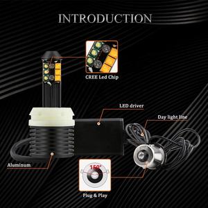 車用高輝度デュアルカラーLEDターンシグナルPY21W BAU15S DRLフロントライトエラーなしターンライト - Product Image 2