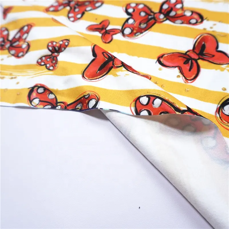 95%Polyester 5%SPandex hot sale Printed DBP polyester custom designs DTY double brushed poly print fabric