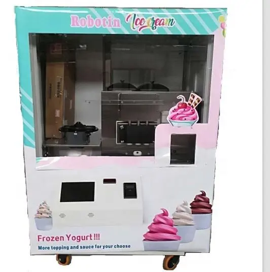 Çin fabrika fiyat Robot yapımı dondurulmuş yoğurt otomatı dondurma makinesi HM766C
